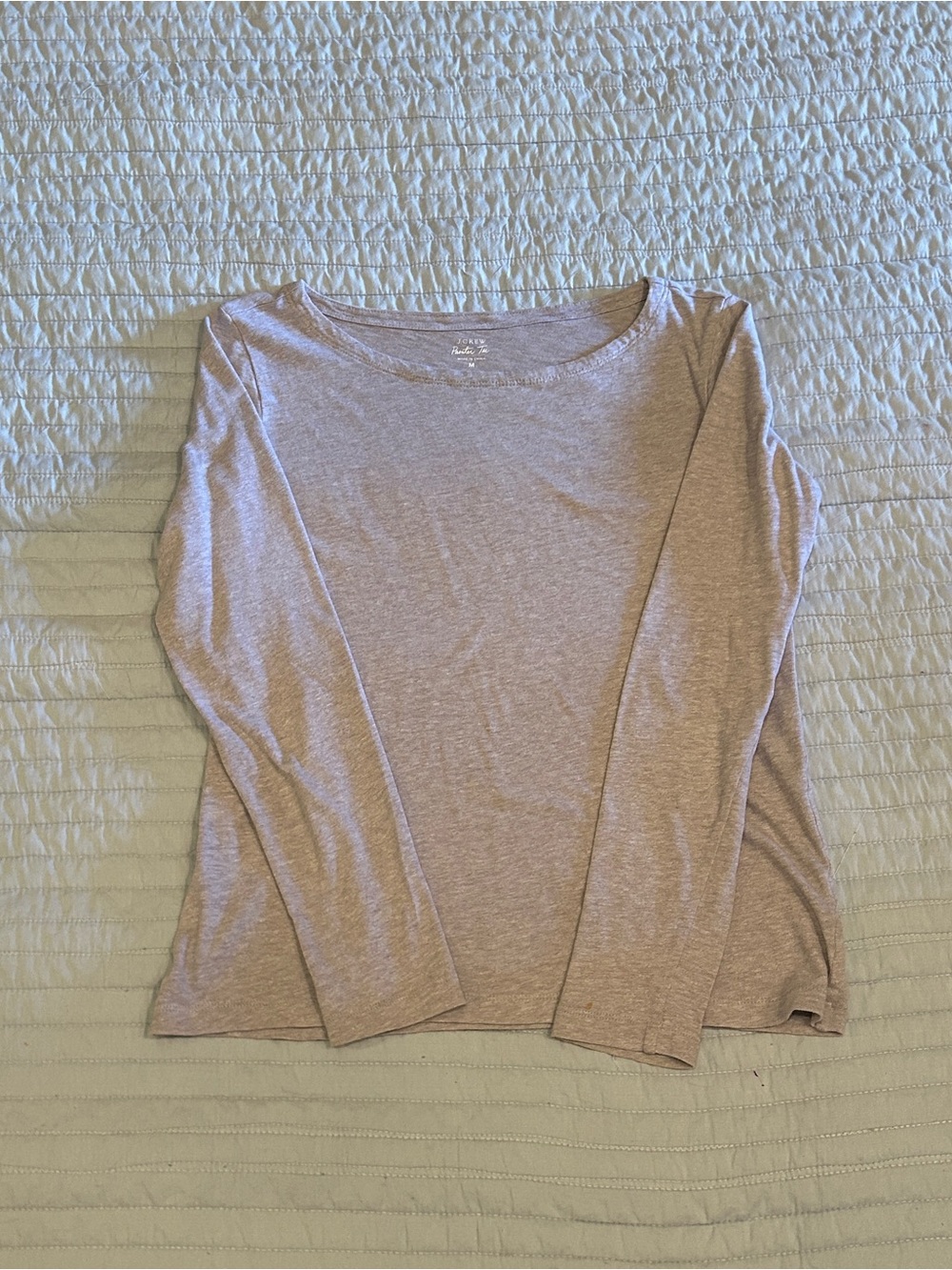 J. Crew Lightweight Long Sleeve Crewneck Top - Taupe